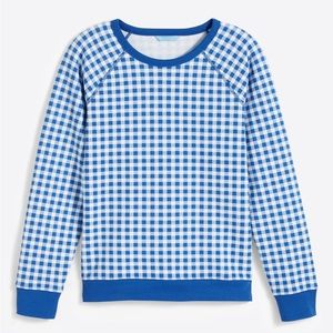 NWT Draper James Cobalt Blue Natalie Gingham Sweatshirt